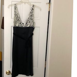 Arden B. Satin and Lace A-line V-neck Dress